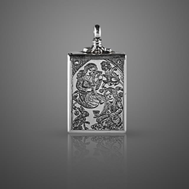 آویز نقره طرح مینیاتور کارِ دست