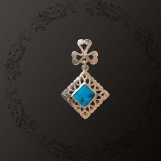 آویز کار دست نقره و فیروزه گنیک کد 15